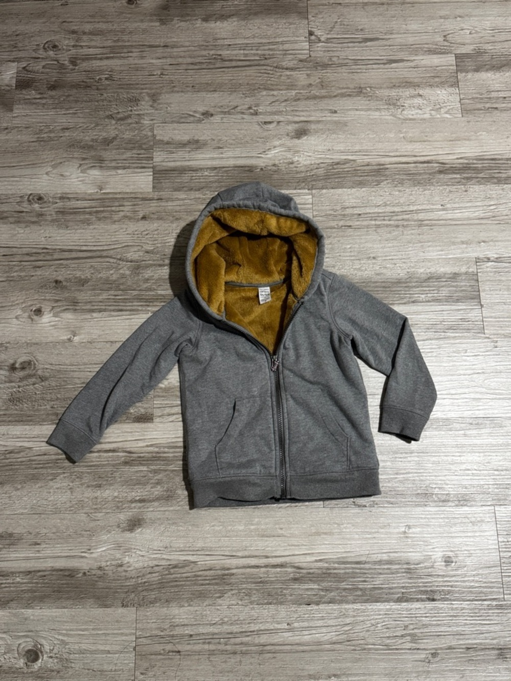 Carter's Gray Zip Hoodie with brown Lining size 5 years boy